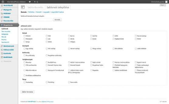 5.2.2. Sablonok telepítése