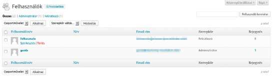 6.3. Felhasználó módosítása