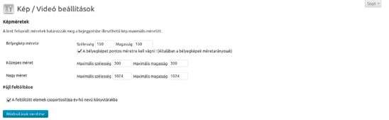 8.6. Kép / Videó beállítások
