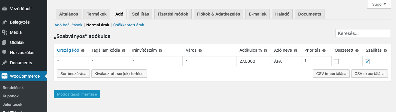 kep14 Áfakulcsok beállítása WooCommerce áruházakban