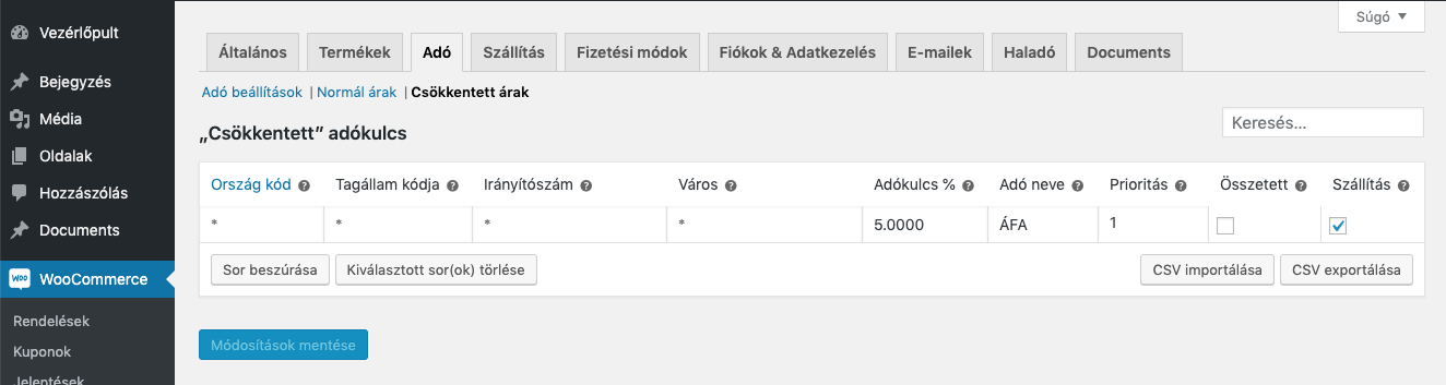 kep15 Áfakulcsok beállítása WooCommerce áruházakban