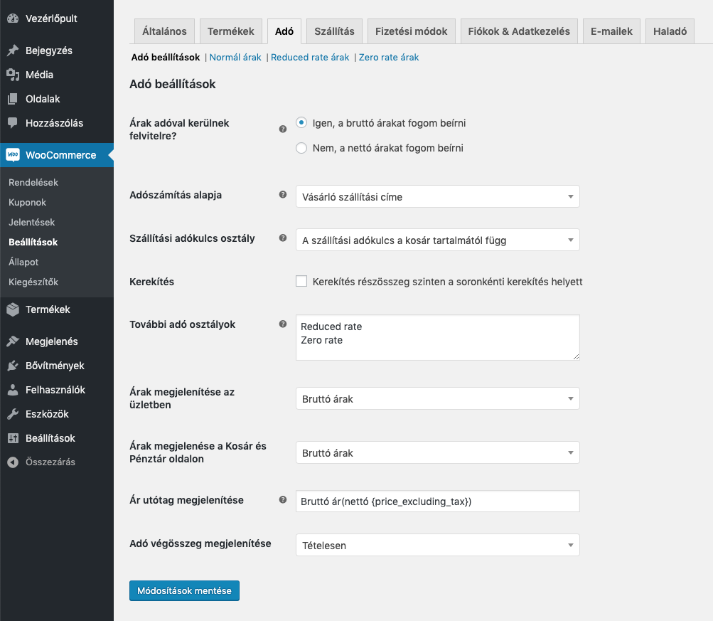 kep2 Áfakulcsok beállítása WooCommerce áruházakban