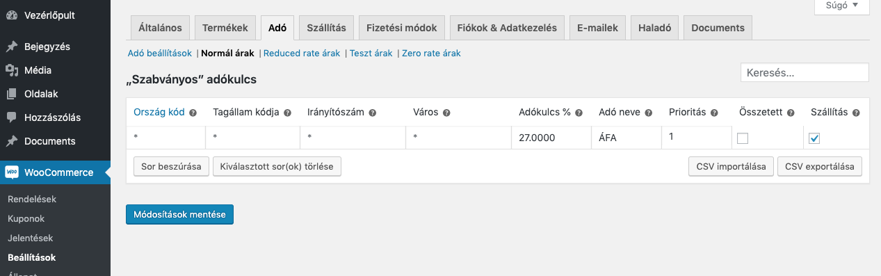 kep9 Áfakulcsok beállítása WooCommerce áruházakban