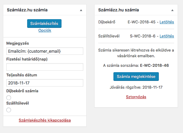 Automatikus számlázás WooCommerce webáruházakban a számlázz.hu segítségével