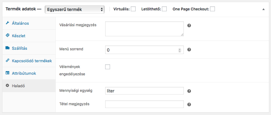 product settings Automatikus számlázás WooCommerce webáruházakban a számlázz.hu segítségével