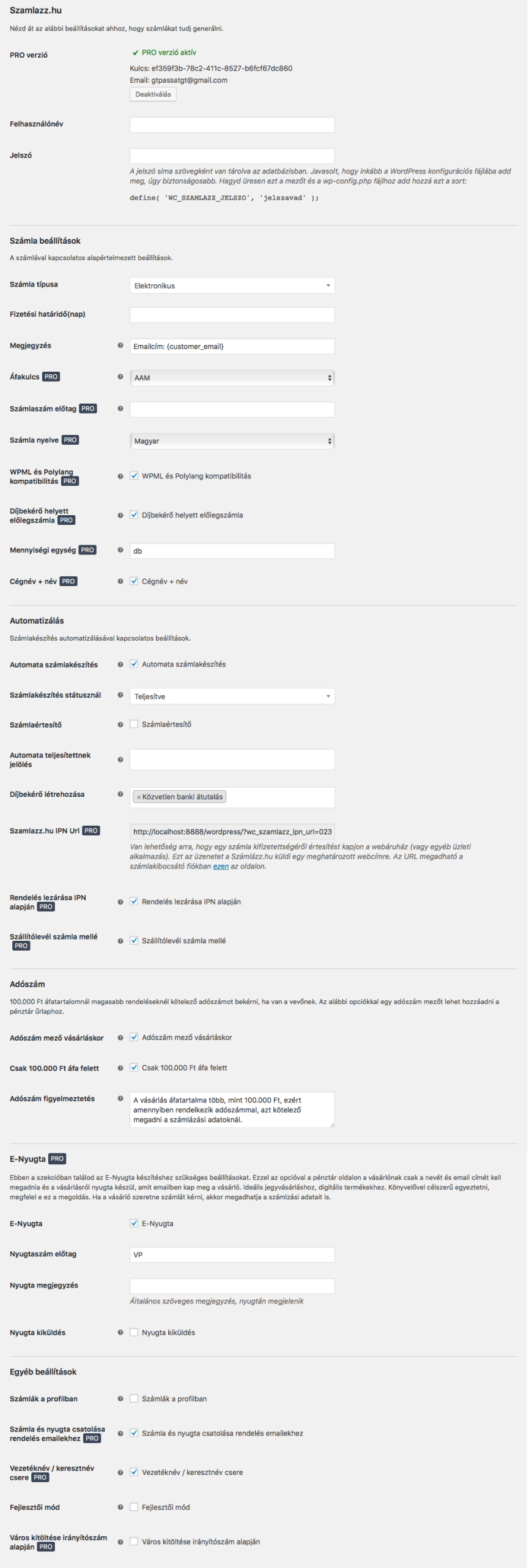 settings scaled Automatikus számlázás WooCommerce webáruházakban a számlázz.hu segítségével