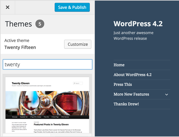 theme switcher Figyelem! Új WordPress verzió jelent meg: 4.2