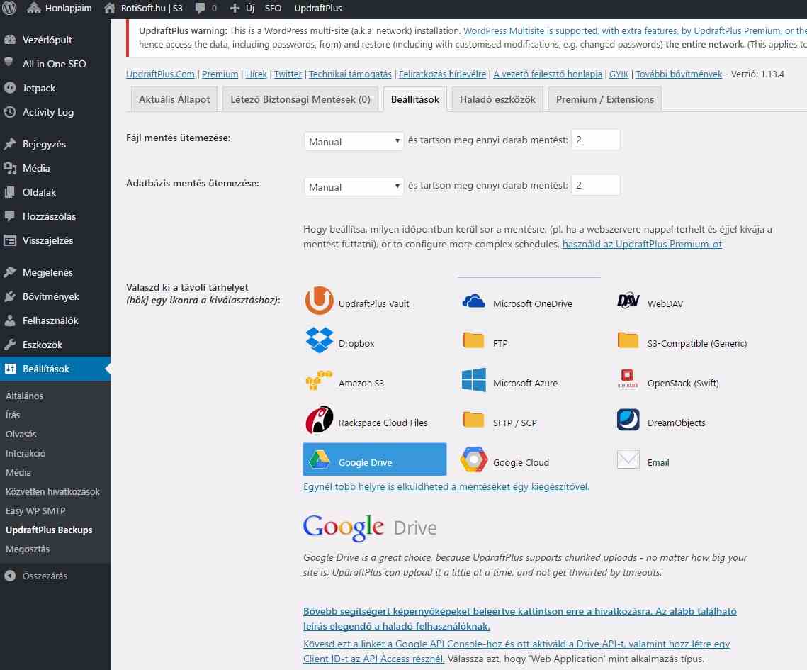 updraftplus 02 Biztonsági mentés - UpdraftPlus bővítmény bemutató